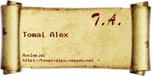 Tomai Alex névjegykártya